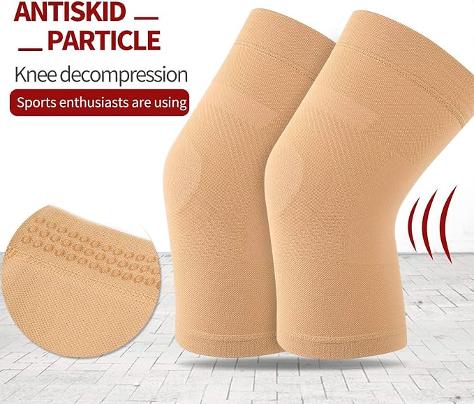 TOFLY Knee Sleeves 20-30mmHg Compression Brace for Joint ACL MCL Arthritis | Lightweight Breathable Fabric, Wear Under Pants, For Men Women, 1 Pair Support For Arthritis, ACL, MCL, Sports Recovery