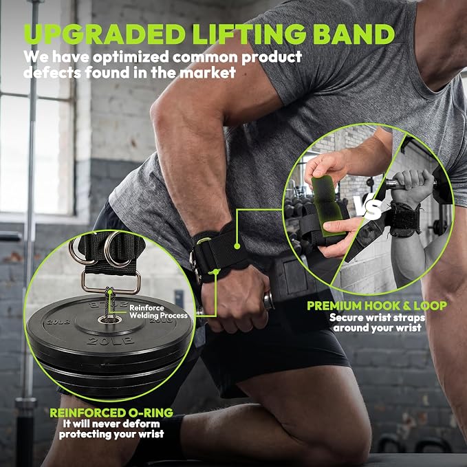 HANDBODE Lifting Straps, Double D-Ring Wrist Wraps for Gym | Nylon And Cowhide Options, 2 PCS, Cuffed Design, Extra-Long Profile, Deadlifts, Pull-Ups, Rows, Cable Training, Bodybuilding