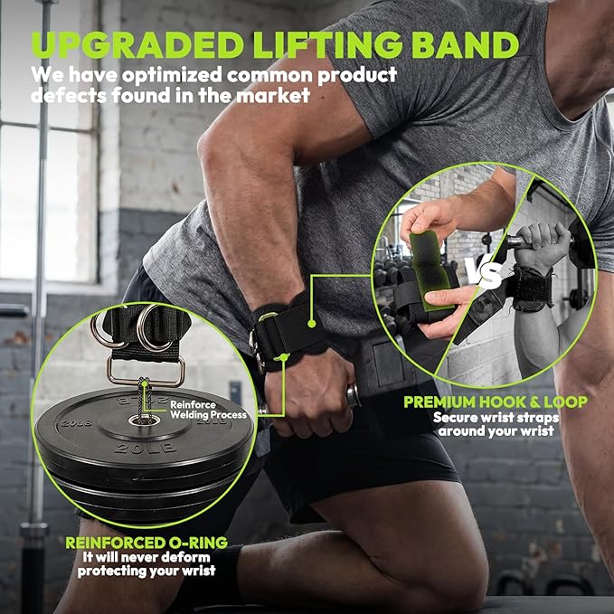 HANDBODE Lifting Straps, Double D-Ring Wrist Wraps for Gym | Nylon And Cowhide Options, 2 PCS, Cuffed Design, Extra-Long Profile, Deadlifts, Pull-Ups, Rows, Cable Training, Bodybuilding