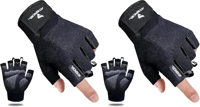 ATERCEL Workout Gloves for Men and Women, Exercise Gloves for Weight Lifting, Cycling, Gym, Training, Breathable and Snug fit