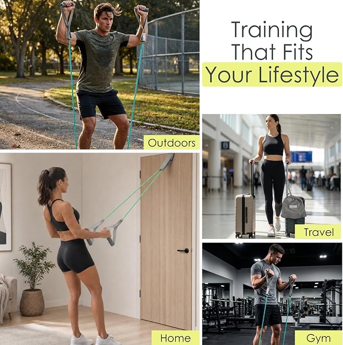 EQYP Power Tube Resistance Bands with Handles – Multi-Pack Exercise Bands for Home Workouts