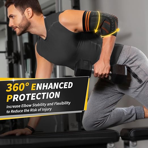 CAMBIVO 2 Pack Tennis Elbow Brace for Tendonitis and Tennis Elbow,Golfers Elbow, Arm Compression Sleeves for Women and Men, Bíceps Support Sleeve for Weightlifting, Basketball and Workout | Golfers Elbow and Arthritis Relief, Breathable 3D Knit Fabric,...