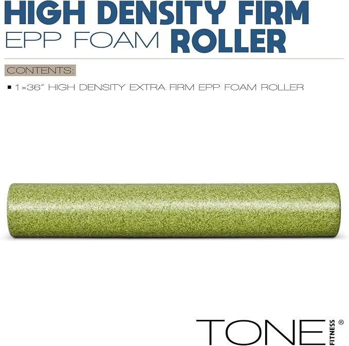 Tone Fitness High Density EPP Foam Exercise Foam Roller for Yoga, Pilates, Stretching, Massage, and Recovery | Multiple Sizes and Colors