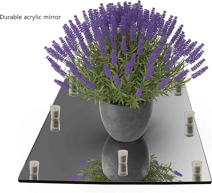 Marketing Holders Acrylic Mirror Sheet 12" x 24" Plexiglass Rectangular Decorative Tile Reflective Surface Plate for Home Decor and Tabletop Retail Product Display Showcases