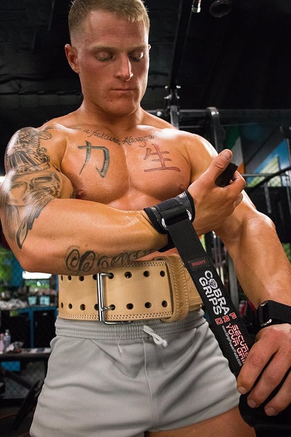 Cobra Grips Weight Lifting Gloves with Adjustable Neoprene Padded Wrist Wraps - Heavy Duty Alternative to Power Lifting Hooks for Deadlifts
