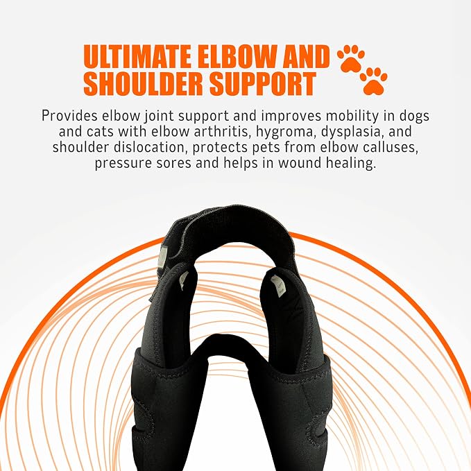 Dog Elbow Brace Protector Pads for Canine Elbow and Shoulder Support Elbow Hygroma, Dysplasia, Osteoarthritis, Elbow Calluses, Pressure Sores and Shoulder Dislocation (Both Legs, Small)