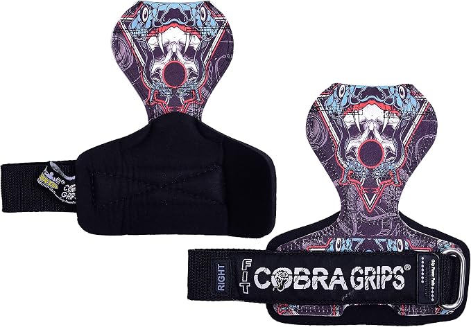 Cobra Grips Weight Lifting Gloves with Adjustable Neoprene Padded Wrist Wraps - Heavy Duty Alternative to Power Lifting Hooks for Deadlifts