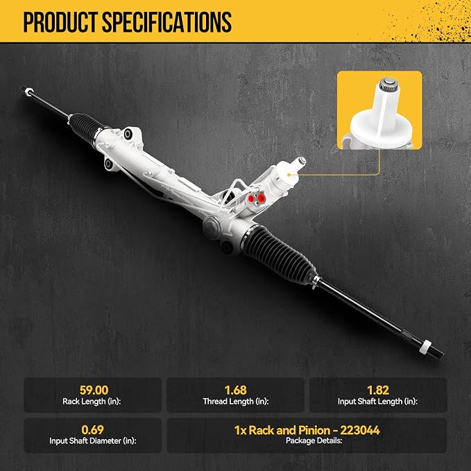 KAC Hydraulic Power Steering Rack and Pinion Assembly Compatible with Sprinter 2500 3500 2018-2019 All Models & 2014-2017 2.1T & 2007-2008 3.5L, Sprinter 1500 2019 Replace# 223044