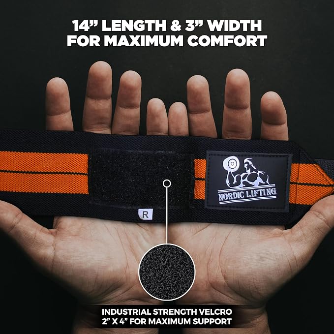 Wrist Wraps + Lifting Straps Bundle (2 Pairs) for Weightlifting, Cross Training, Workout, Gym, Powerlifting, Bodybuilding - Support for Men/Women, Avoid Injury During Weight Lifting