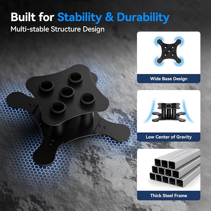 Vertical Barbell Holder for 2-Inch Olympic Bars | Bar Storage Rack for Barbells, Curl Bars, Triceps & Hex Bars
