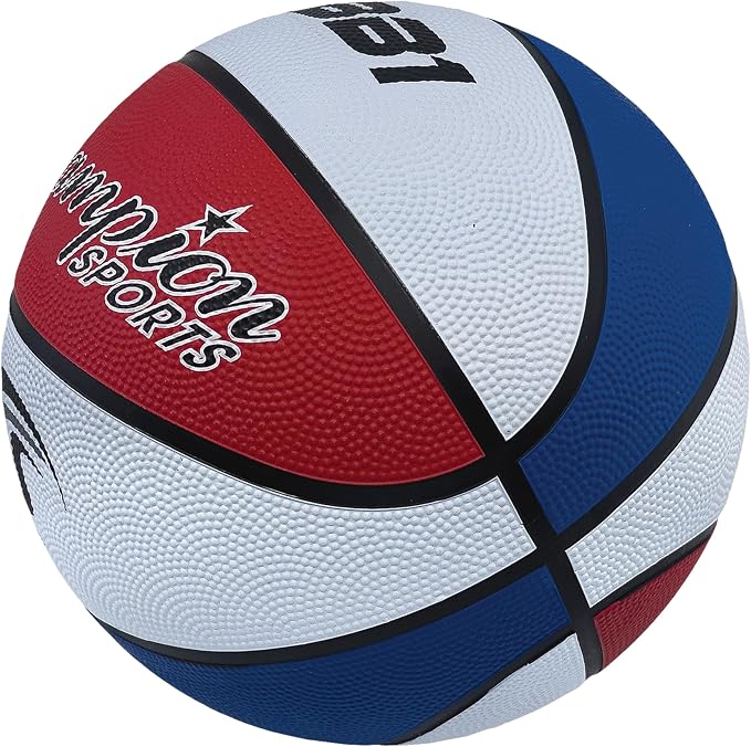 Champion Sports Rubber Basketballs – Durable Indoor & Outdoor Training & Recreational Game Balls, Multiple Sizes & Colors