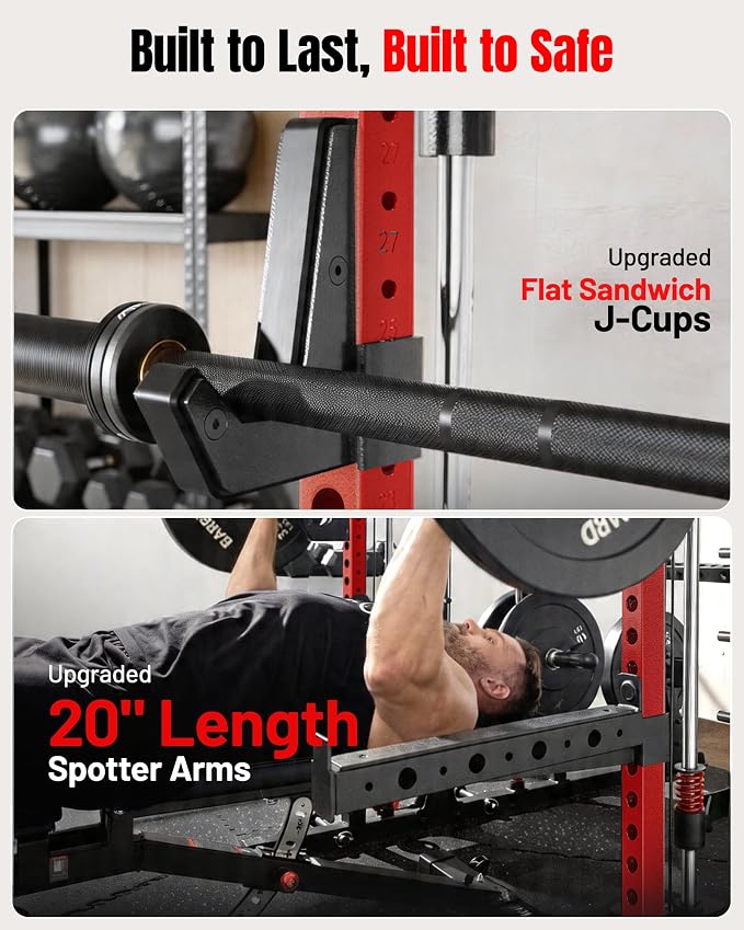 Mikolo M4 2.0 Smith Machine, 2200lbs Squat Rack with LAT-Pull Down System & Cable Crossover Machine, Training Equipment with Leg Hold-Down Attachment
