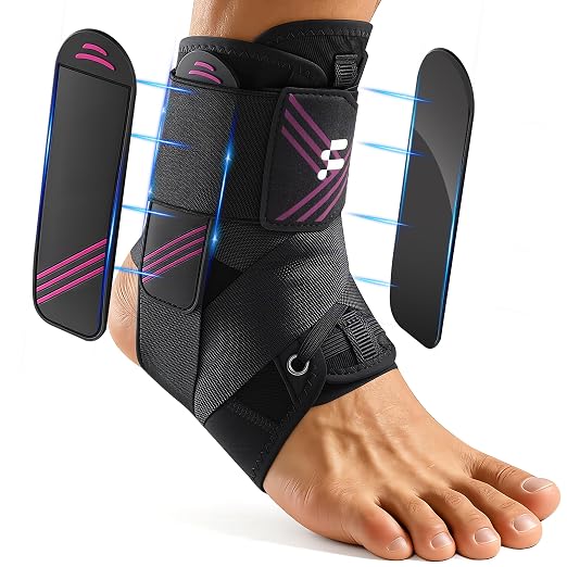 1.5mm Ultra Thin Ankle Brace for Women Men, Figure-8 Support, XL | Fits Inside Shoes, Lightweight Breathable Design, Adjustable Compression Support For Sports, Running, Work And Daily Wear