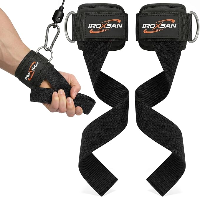 Weight Lifting Straps with D Ring, Wrist Straps for Deadlifting, IROXSAN
