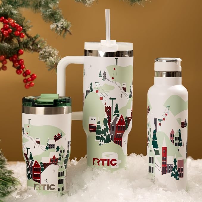 RTIC 20oz Journey Water Bottle Ceramic Lined Metal Stainless Steel Vacuum Insulated, BPA Free, Reusable, for Water, Hot and Cold Drinks, Travel, Sports, Camping, Apres Ski