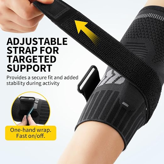 CAMBIVO 2 Pack Tennis Elbow Brace, Dual Gel Pad Compression Sleeve, Black | Adjustable Strap, Targeted Relief for Tendonitis, Golfer‘s Elbow, Breathable Knit, Daily Wear, Non-Slip Fit, for Men Women