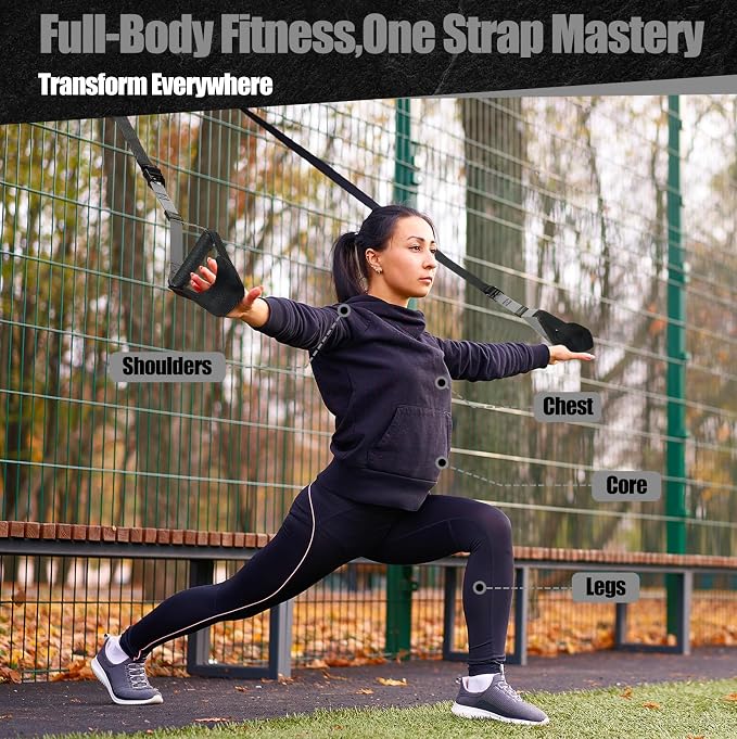 Home Resistance Training Kit with Straps & Bands – Adjustable Full-Body Workout System for Home Gym, Yoga, Pilates, Travel | Compact Design