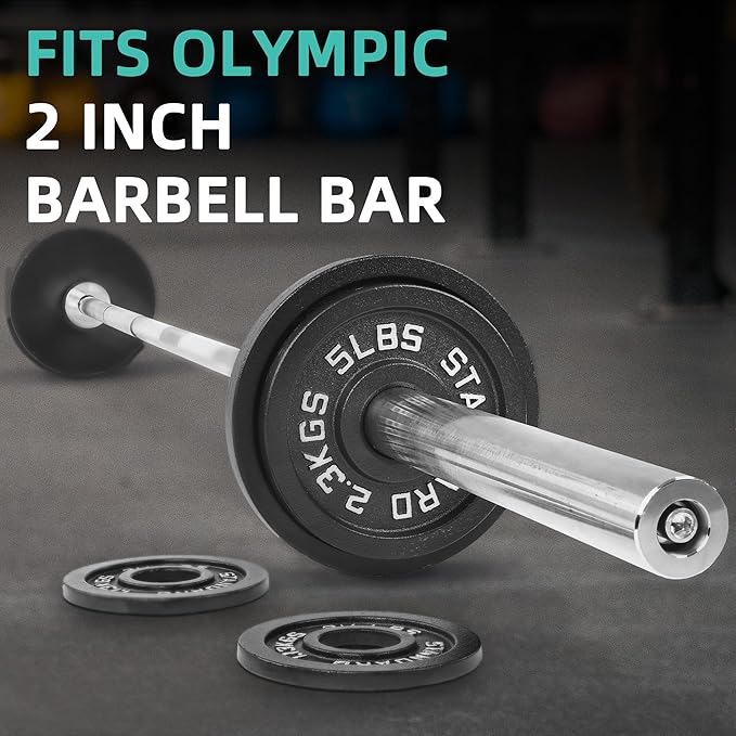 Fitvids 2 Inch Olympic Barbell Weight Plates Set, 255 LB(2.5-45 LB) Barbell Weight Set for Home Gym Strength Training