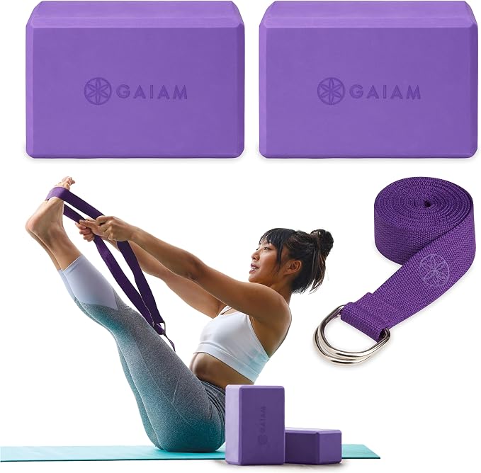 Gaiam Yoga Block - Supportive Latex-Free Eva Foam - Soft Non-Slip Surface with Beveled Edges for Yoga, Pilates, Meditation