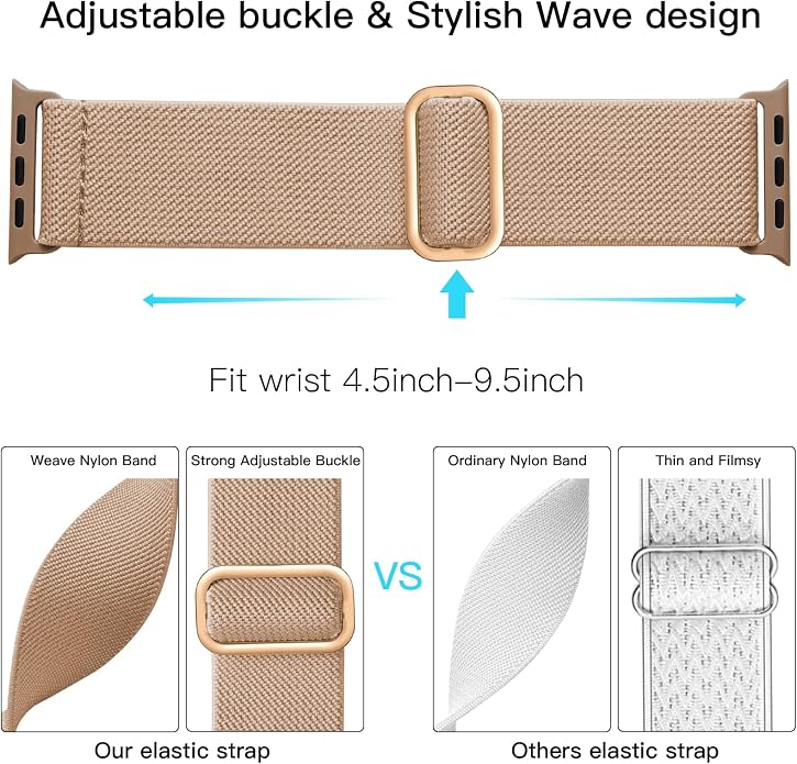 Lerobo Braided Band Compatible with Apple Watch Series 11 10 9 8 7 46mm 45mm 41mm Ultra SE 3 2 1 49mm Series 6 5 4 3 44mm 40mm 38mm 42mm Men iWatch Bands Women Stretchy Nylon Solo Loop Sport Strap