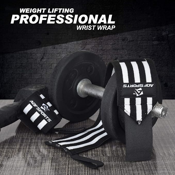 AQF Wrist Wraps for Weightlifting & Powerlifting, 18" USPA Approved (Pair)