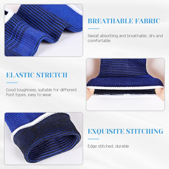 Haysandy 4 Pieces/ 2 Pair Kids Ankle Support Brace Elastic Kids Compression Socks Knitted Ankle Sleeve for Jogging Running Fitness(Dark Blue,5-10 Years)