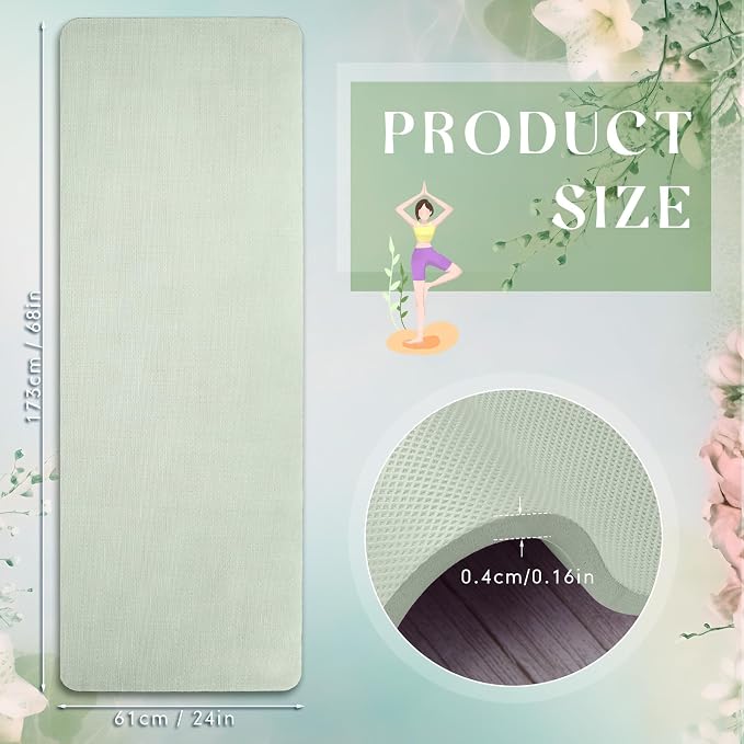 Timgle 6 Pack Yoga Mats Bulk 68 x 24 Inches Non Slip Exercise Yoga Mat 4 mm Thick Anti Slip Tear Resistant Sports Gym for Fitness Stretching Home Workout and Studio