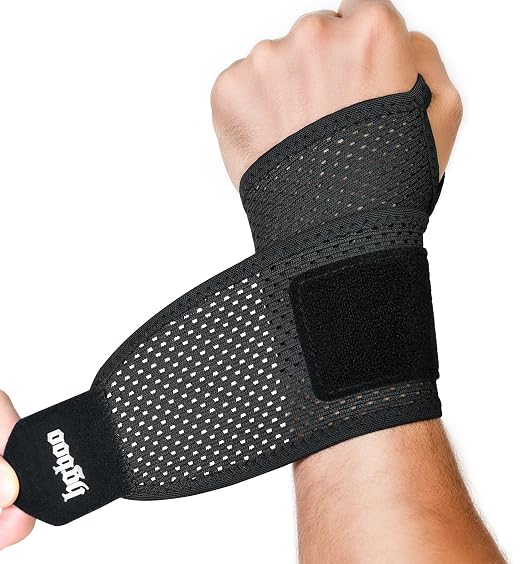2-Pack Ultra-Thin Wrist Braces, Breathable Comfort Mesh Fabric Support for Pain Relief - Ideal for Carpal Tunnel, Tendonitis, Sports, Fitness and Daily Use - Adjustable Wrist Support (Black)