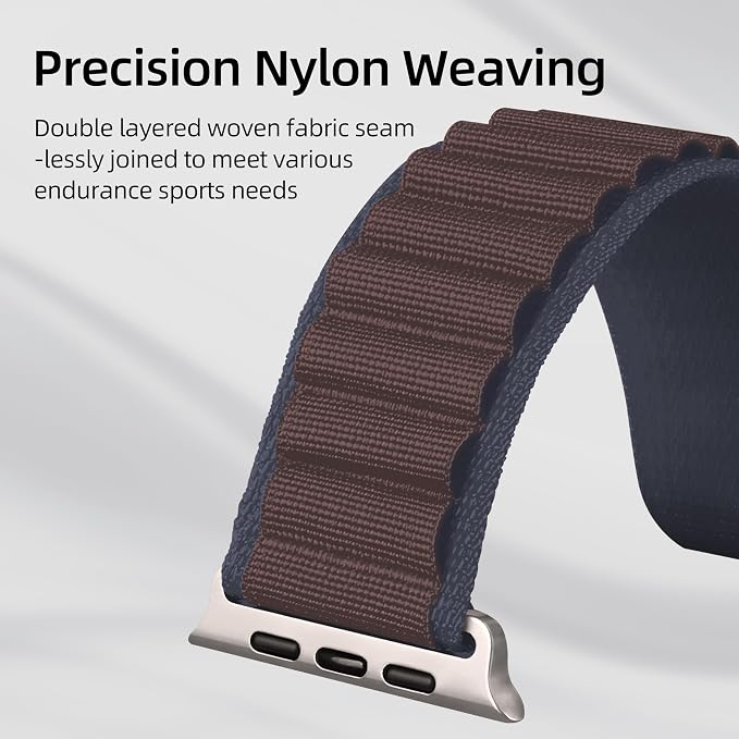 Alpine Nylon Sport Bands Compatible with Apple Watch Ultra Band 49mm 46mm 45mm 44mm 42mm Men Women, Stretch Loop Strap with D-Hook for iWatch Series 10 Ultra SE 9 8 7 6 5 4 3 2 1 (Indigo, 49mm/46mm/45mm/44mm/42mm(Series 3))