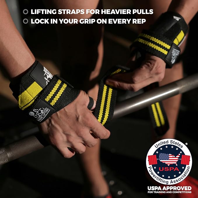 Wrist Wraps + Lifting Straps Bundle (2 Pairs) for Weightlifting, Cross Training, Workout, Gym, Powerlifting, Bodybuilding - Support for Men/Women, Avoid Injury During Weight Lifting
