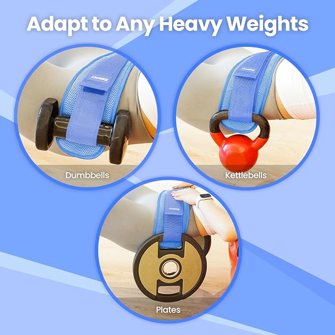 Hip Thrust Belt, Balency Hip Thrust Belt for Dumbbells Heavy, Booty Belt for Hip Thrust, Slip-Resistant Padding Hip Thrusts Belt for Gym or Home Workouts, Hip Thrust Band for Dumbbell Kettlebell Plate