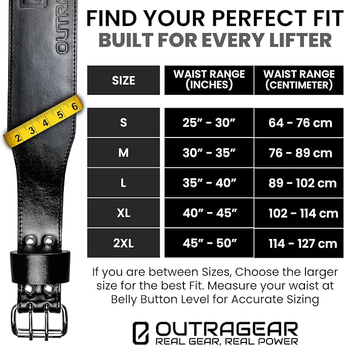 Real Leather Weight Lifting Belt - 7mm Gym Belt for Strength Training - Adjustable Buckle Weight Lifting Belts for Men & Women with Core Back Support