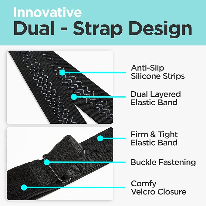 Enhanced Stability with Dual Support PowerFit Pro SI Joint Belt - Unique Dual-Band Design, Eco-Friendly Material, Reinforced Construction, Secure Buckle, Optimal Support (Large)