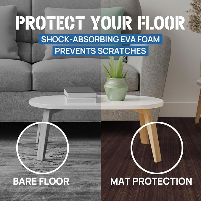 Yes4All EVA Interlocking Mats, Puzzle Floor Tiles, Foam Floor Padding with Border for Furniture, Home Space, Living Room, Garage