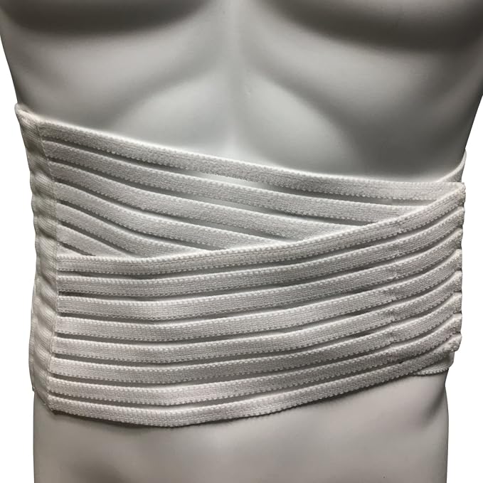 OTC Lumbosacral Support, 7-inch Lower Back, Lightweight Compression, Elastic, White, Medium