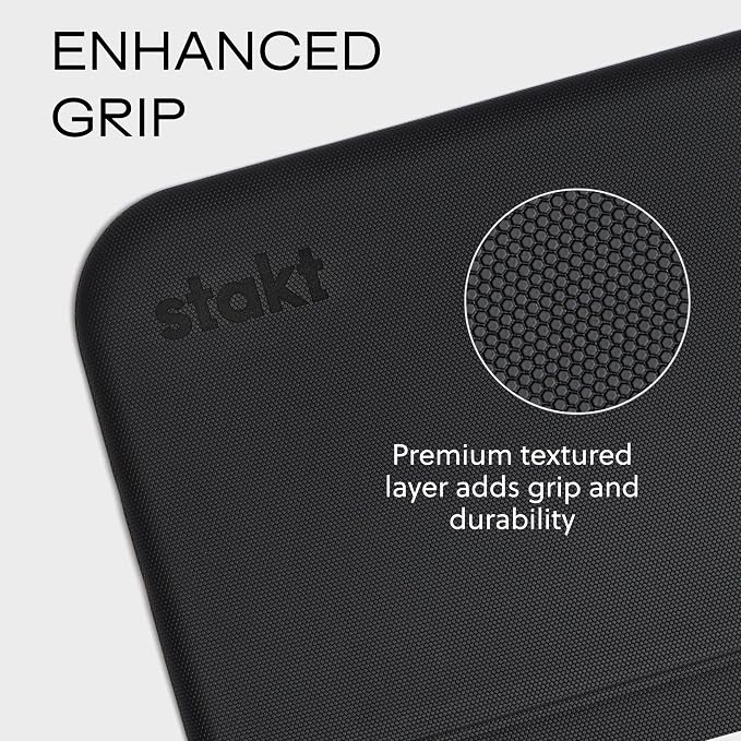 Stakt Foldable Yoga Mat Pro - Non Slip 2 in 1 Fitness Exercise Mat | Premium textured grip, 12 mm thick, folding design, EVA foam blend, supports Pilates, barre, and strength training