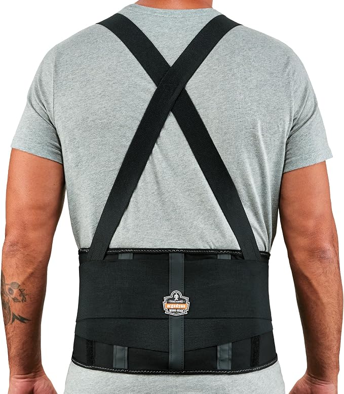 Ergodyne ProFlex 1100SF Back Support Brace, 8" Spandex Belt, Patented Stays Provide Added Support, 4XL