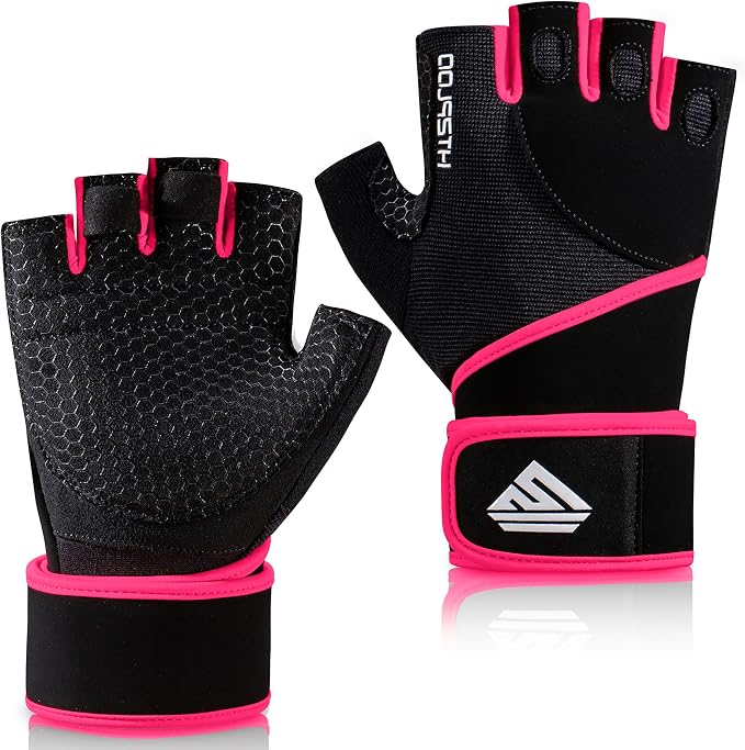 Workout Gloves Gym Gloves Weight Lifting Gloves for Men Women with Full Palm Pad,Strong Wrist Wraps Support,Enhanced Grip,for Fitness,Training,Weightlifting,Exercise