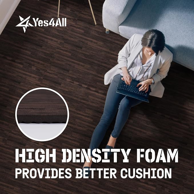Yes4All EVA Interlocking Mats, Puzzle Floor Tiles, Foam Floor Padding with Border for Furniture, Home Space, Living Room, Garage
