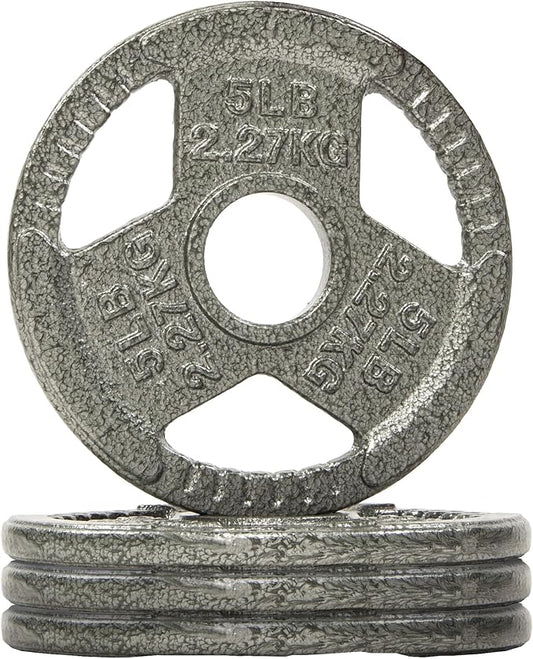 Fitvids 2 Inch Olympic Barbell Weight Plates, 2.5 LB to 45 LB Plates for Home Gym Strength Training, Triple-handle Design