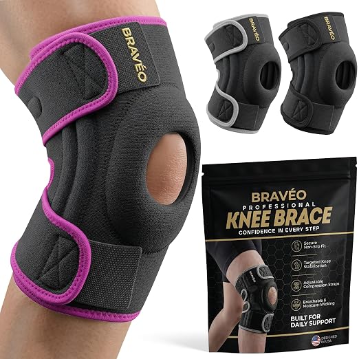 Knee Brace for Women & Men - Adjustable Patella Support & Side Stabilizers | Patella Gel Pad, Compression Support, Meniscus Support, ACL & MCL Support, Knee Pain Relief, Please Check Size Chart (XXL)