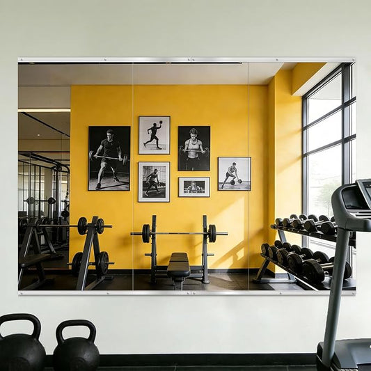Home Gym Mirror for Wall, 48"x24"x3PCS, Workout Mirrors for Home Gym | Large Frameless Tempered Glass, Full Length Boyd Mirror for Garage, Yoga Room, Dance Studio, Bedroom, Wall Mounted