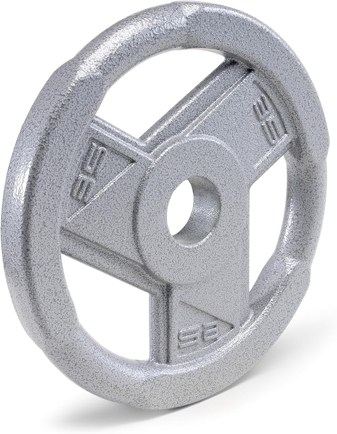 Marcy Classic 2" Cast Iron Olympic Grip Plates for Strength Training and Weightlifting