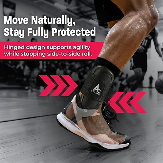 Active Ankle T2 Ankle Brace, Small, Black, Rigid Support for Men 5-7 & Women 6-8 Shoe Size, Adjustable Brace for Sprained Ankle, Volleyball & Cheerleading, Lightweight EVA Padding, Fits Left or Right Foot