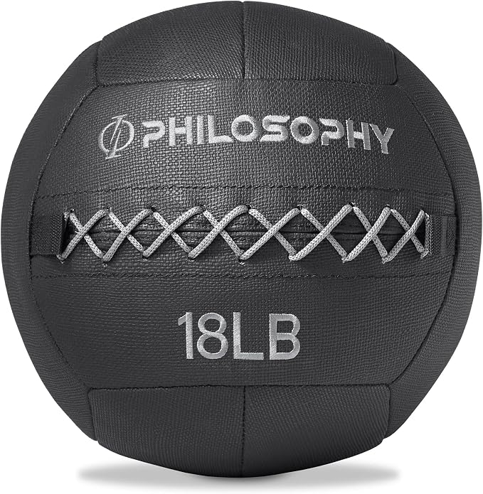 Philosophy Gym Wall Ball - Soft Shell Weighted Medicine Ball with Non-Slip Grip