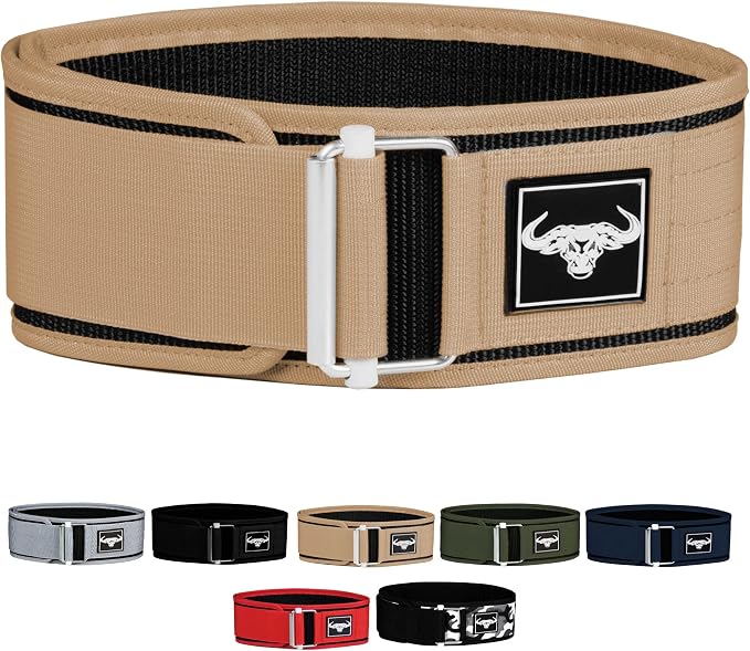 IBRO Quick Locking Premium Weight Lifting Belt - Back Support for Powerlifting, Cross Training & Gym Bodybuilding - 4 Inch Nylon Men and Women with Metal Buckle for Core Stability
