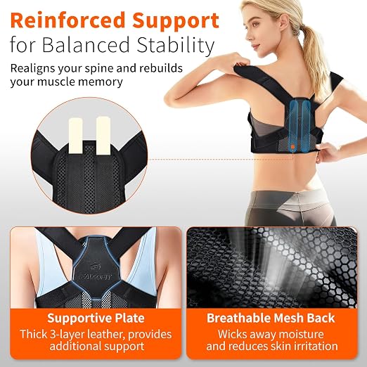 Posture Corrector for Women Back Straightener Hunchback Correction | Invisible, Breathable, Lightweight, Strong Support, Upper Back Brace for Neck, Shoulder, Back Pain Relief (S/M)