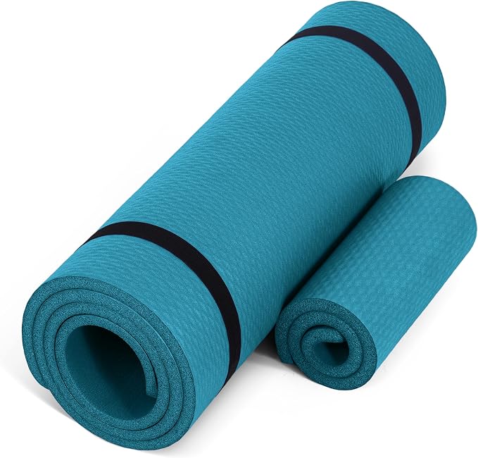CAP Barbell 1/2-Inch High Density Exercise Yoga Mat with Strap | Multiple Options
