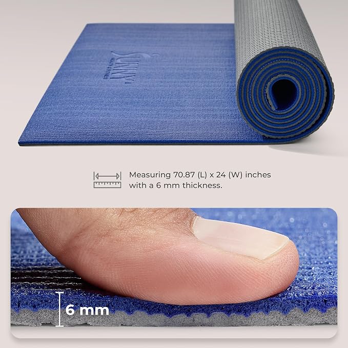 Sunny Health & Fitness Exercise Yoga Mats - Non-Slip Support for Home & Gym