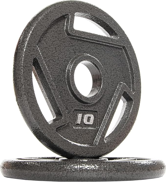 Elevon 2-Inch/1-Inch Cast Iron Weight Plate for Strength Training and Weightlifting, Olympic Grip Plate for Barbell
